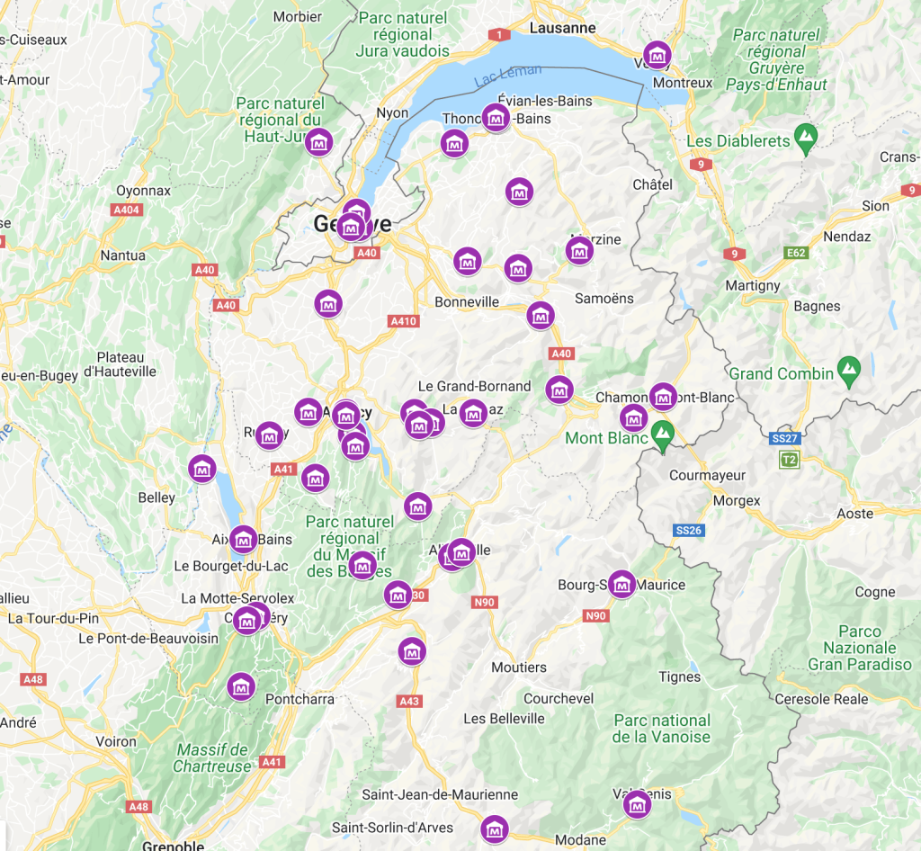 Carte des musées en Haute-Savoie et Savoie